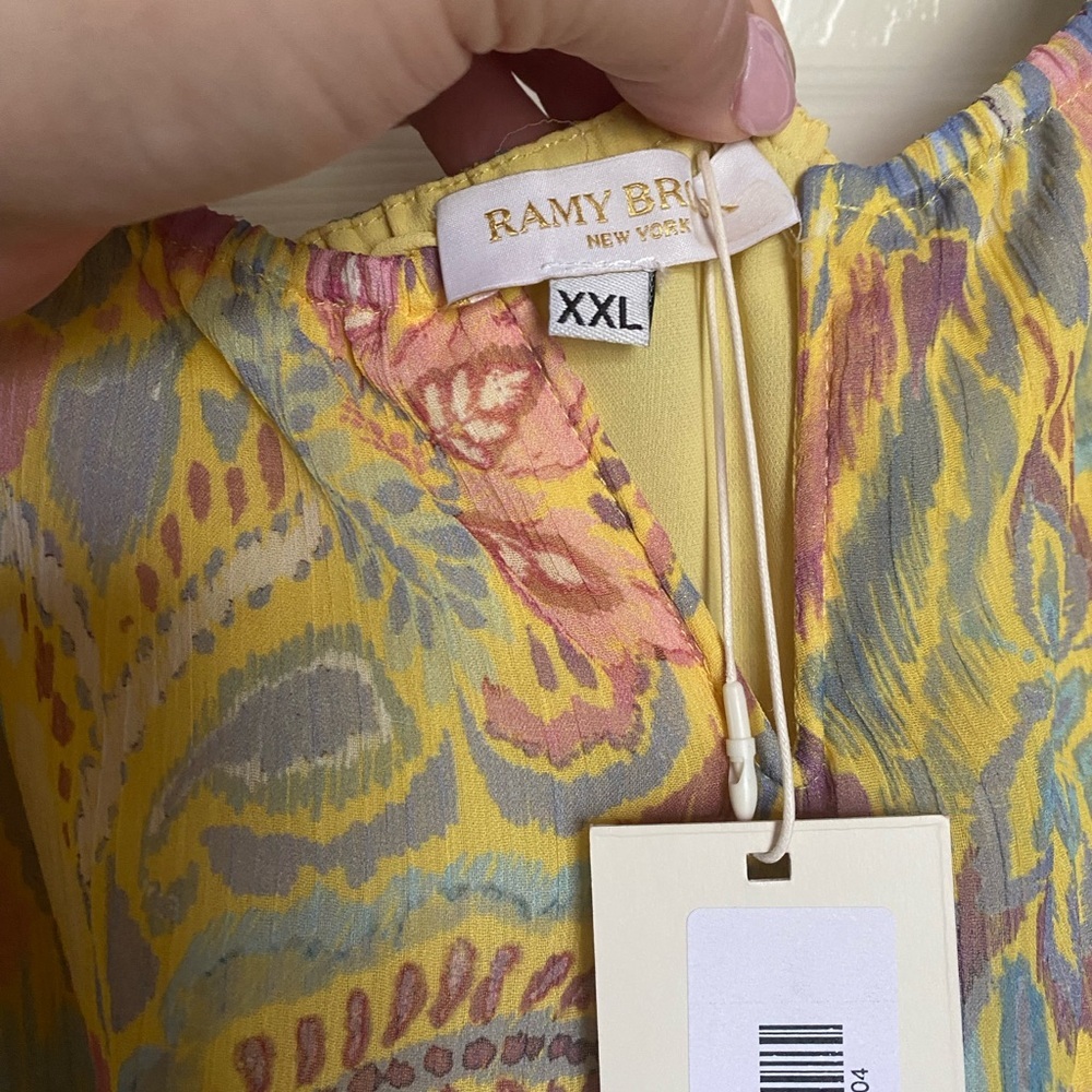 Ramy Brook Yellow Ruffled Tiered Sundress XXL - Picture 4 of 6